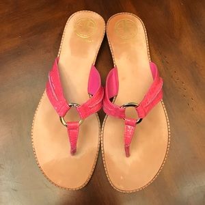 Lilly Pulitzer McKim Sandal 11.5 M Pink Leather